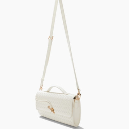 Few Moda - Elegant Cream Woven Wristlet Clutch - Date Night - Chic