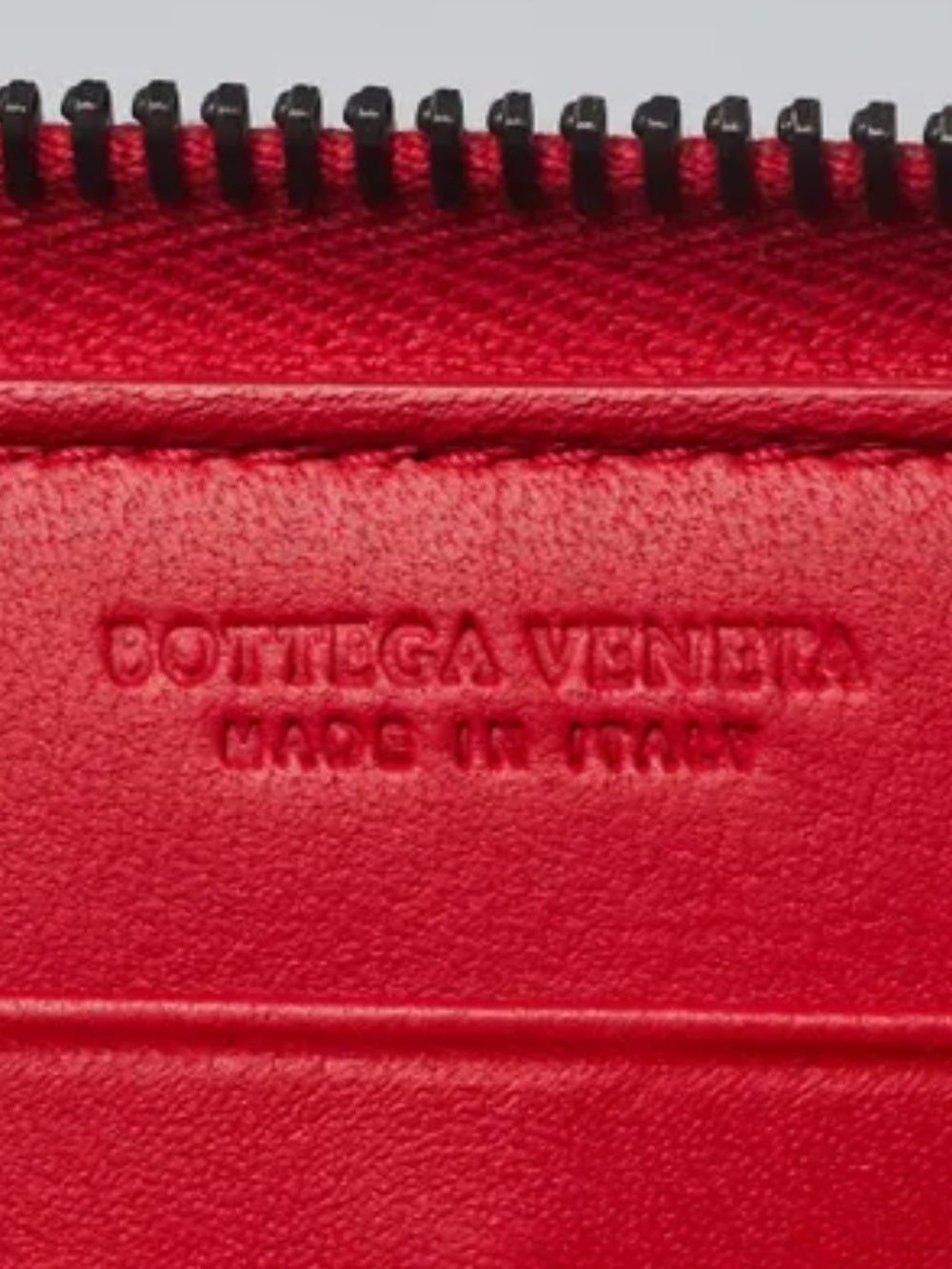 Bottega Veneta Red Leather Zip Wallet