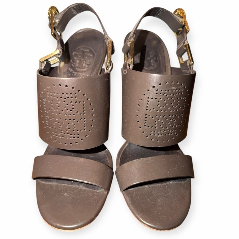 Tory Burch Black and Gold Women's Heels