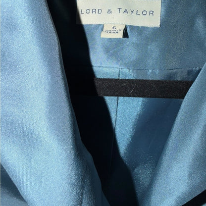 Lord & Taylor Sky Blue Women's Pantsuit - Silk - Workwear - Size 6