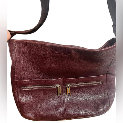 RUDSAK Burgundy Leather Messenger Bag - Atelier Noir