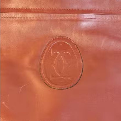 Cartier Rich Brown Leather Travel Bag