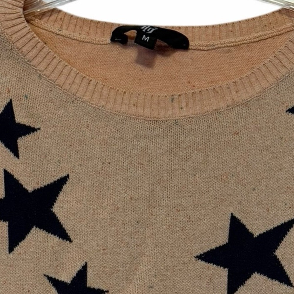 Figs Women's Tan Sweater with Black Stars - casual - Size M