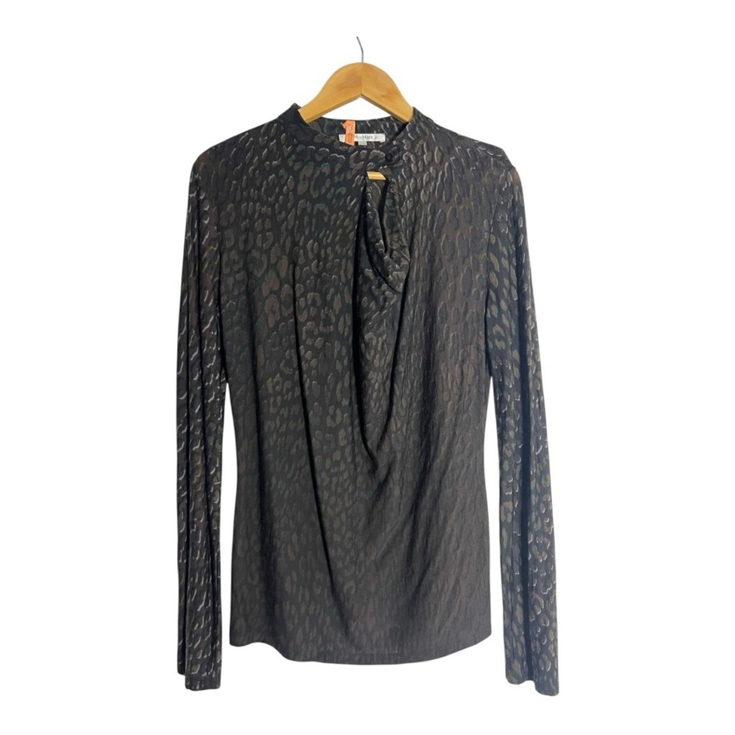 MaxMara Black and Brown Patterned Top - Size L