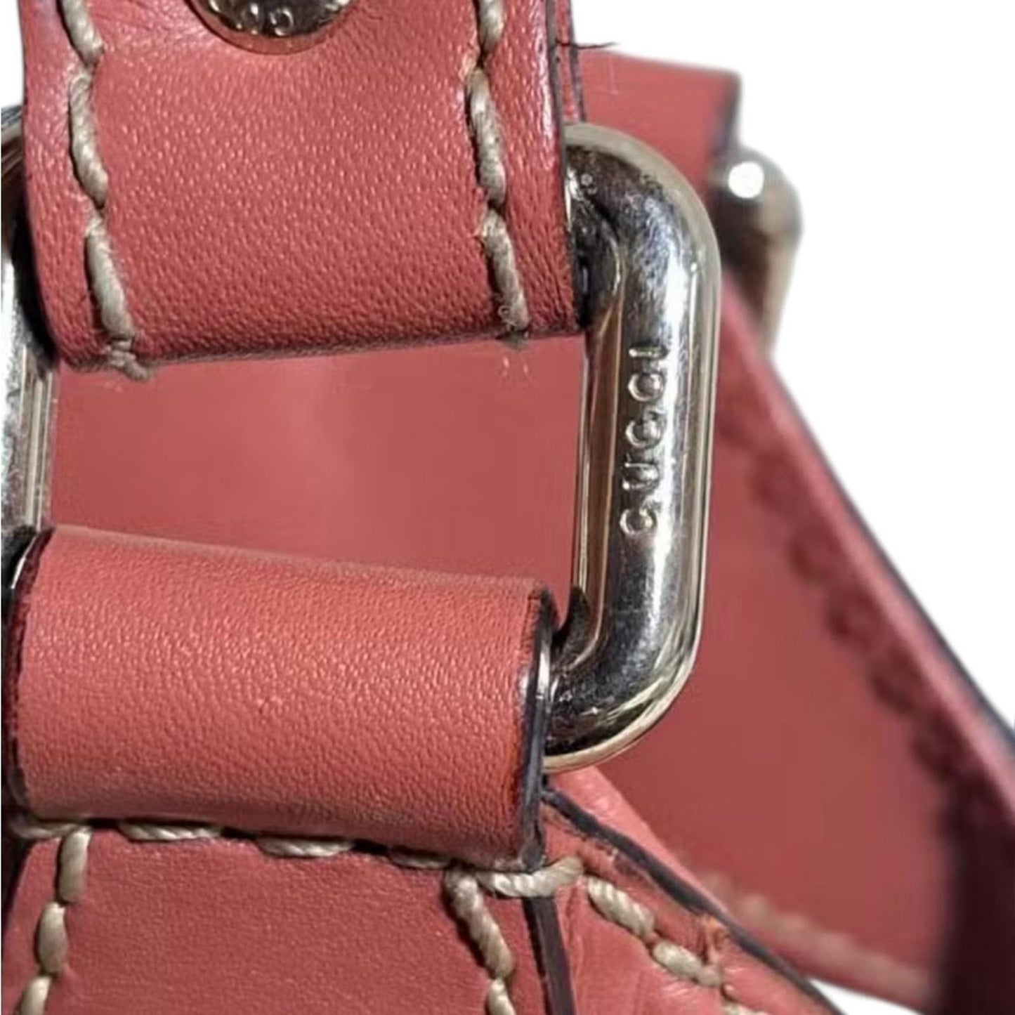 Gucci Beige and Pink Patterned Satchel