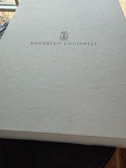 Brunello Cucinelli Black Knit Platform Sneakers with Brown Soles with Box - 9.5