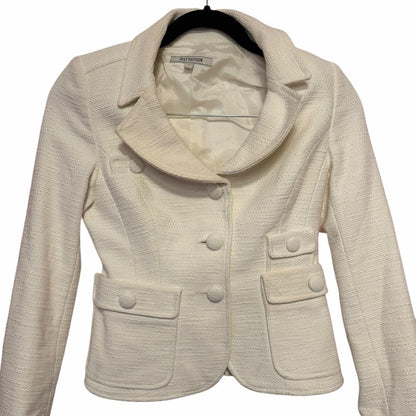 Holt Renfrew - Chic Cream Women's Blazer - Office Chic, Feminine - Size 0
