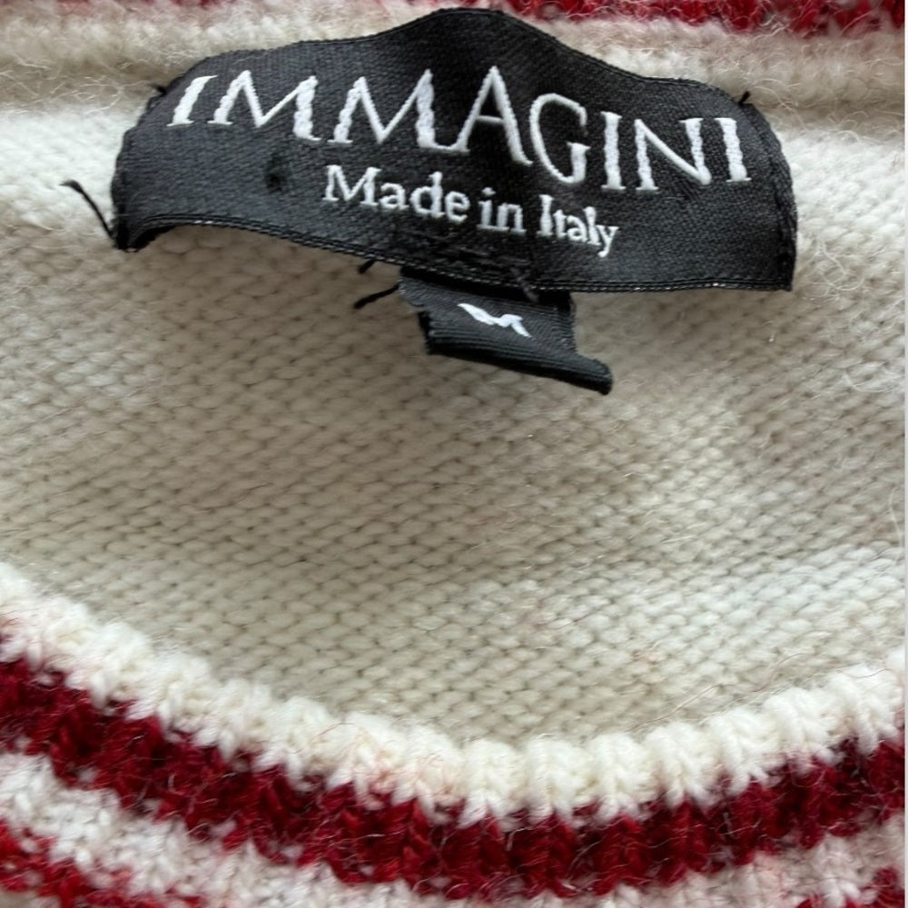 Immagini - Chic Red and White Women's Crew Neck Sweater - Designed - Size M