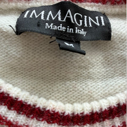 Immagini - Chic Red and White Women's Crew Neck Sweater - Designed - Size M