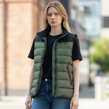 Coach Green and Black Puffer Vest - Size XS