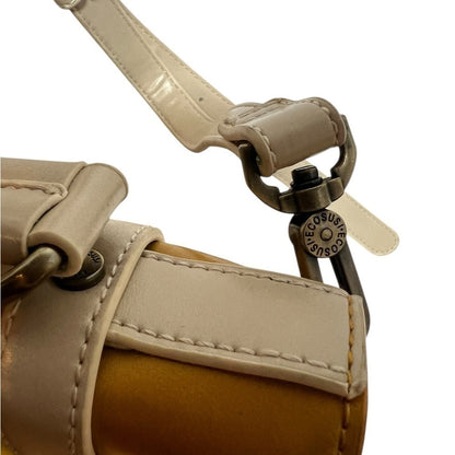 Elegant Yellow and Cream Crossbody Bag