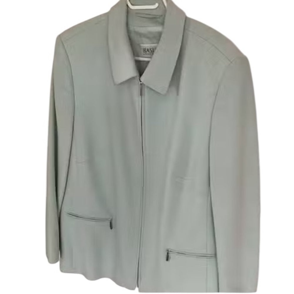 Basler Women's Light Green Blazer - Elevated Office Wear A size 46 (14-16)