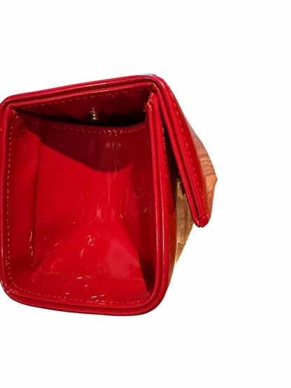 Mabash - Glossy Red Patent Leather Fold-Over Clutch - Date Night