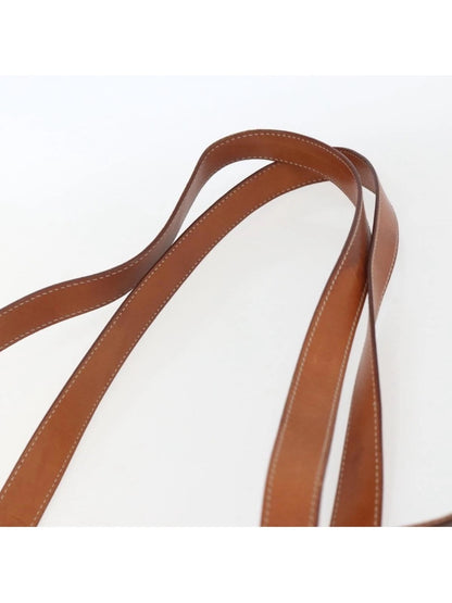 Celine Brown Monogram Madam Tote with Tan Leather Trim and Gold Accent