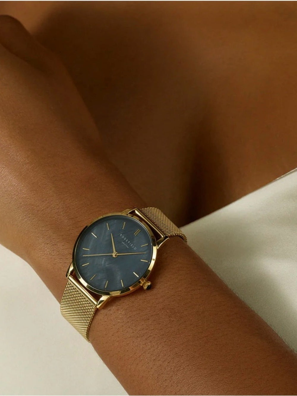 Rosefield Pearl Edit Gold Mesh Watch Strap