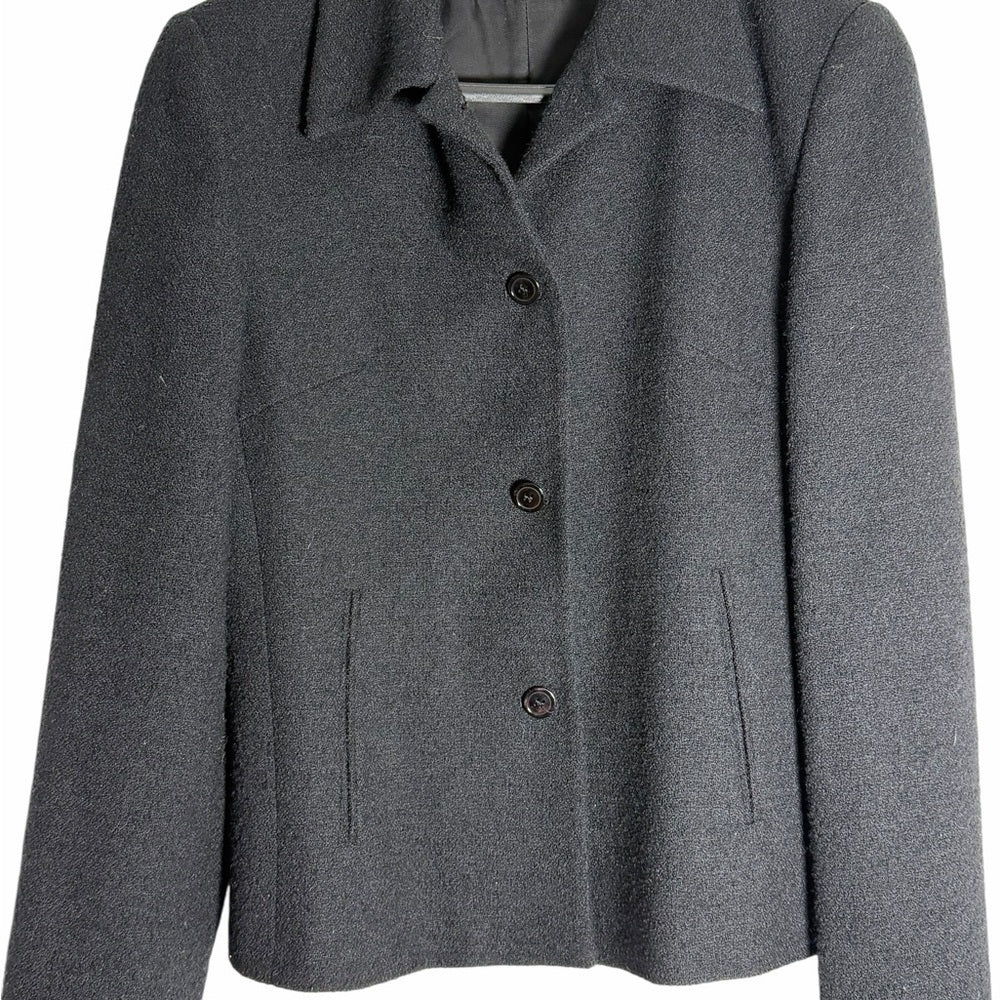 D'Errico Designer Elevated Black Blazer, Office Workwear, Size 10