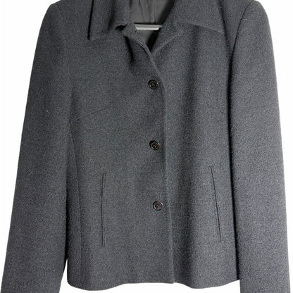 D'Errico Designer Elevated Black Blazer, Office Workwear, Size 10