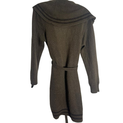 Elegant Brown Belted Cardigan - Casual Night In - Size XL