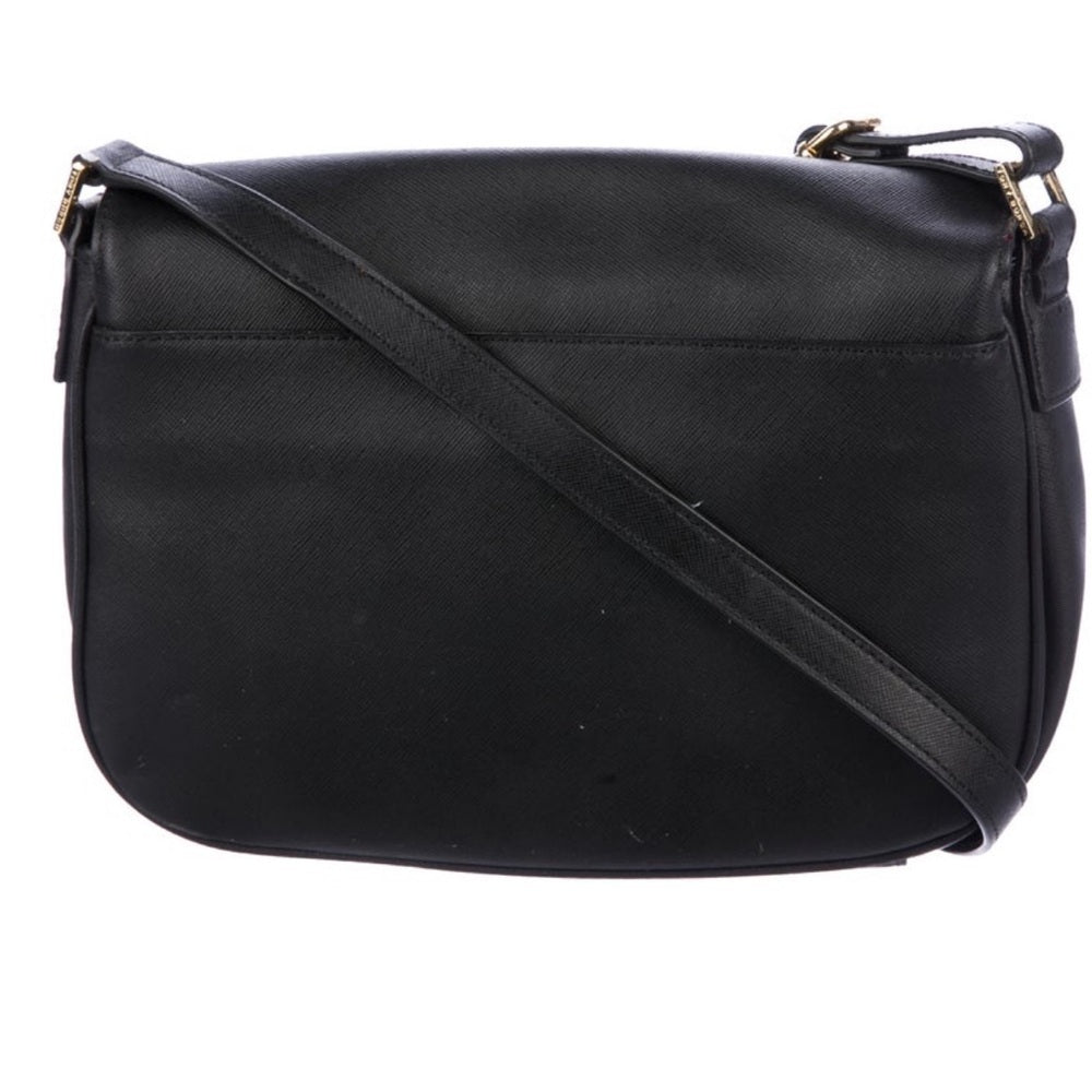 Tory Burch Black Leather Flap Shoulder Bag