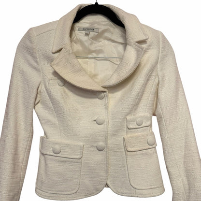 Holt Renfrew - Chic Cream Women's Blazer - Office Chic, Feminine - Size 0