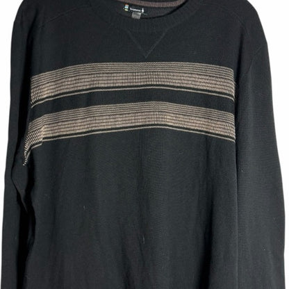 Smartwool Men's Black Crewneck Sweater with Gray Stripes - Casual - size XL