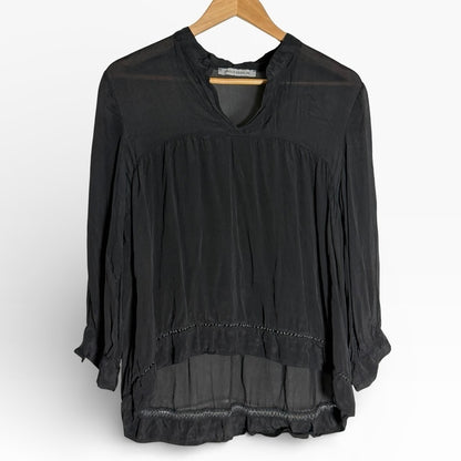 Paolo Casalini Charcoal Blouse - Silk Blend - Made in Italy - Size L