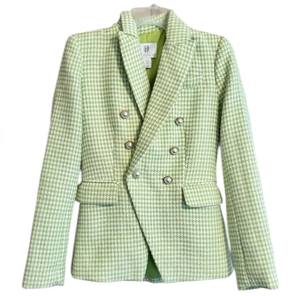 House of Harlow 1960 Lime Houndstooth Blazer, Office Chic Sophisticated - Size M