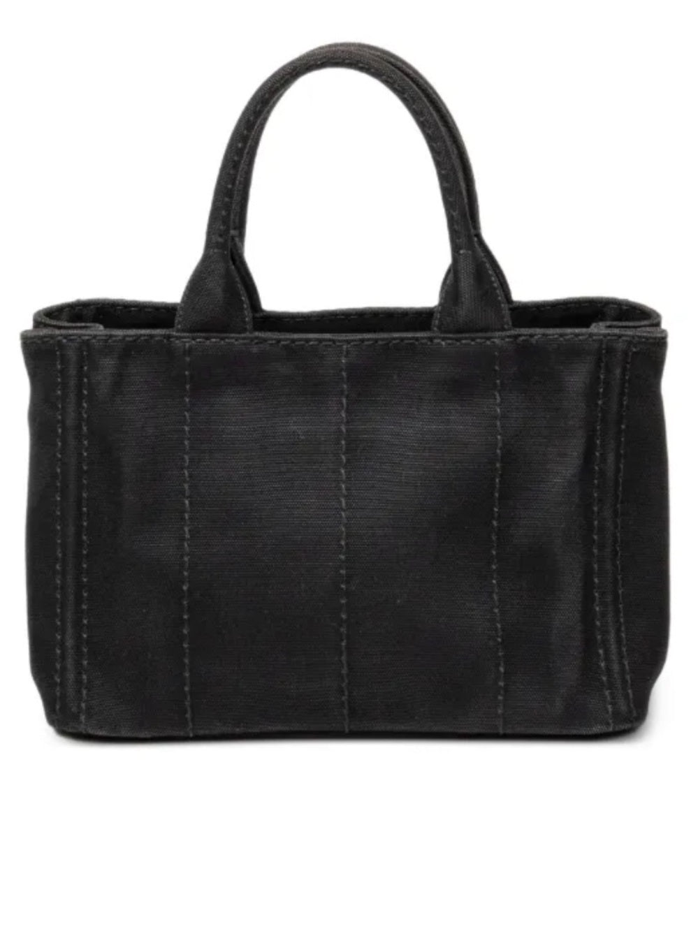 Prada Black Canapa Logo-Print Tote with Detachable Strap