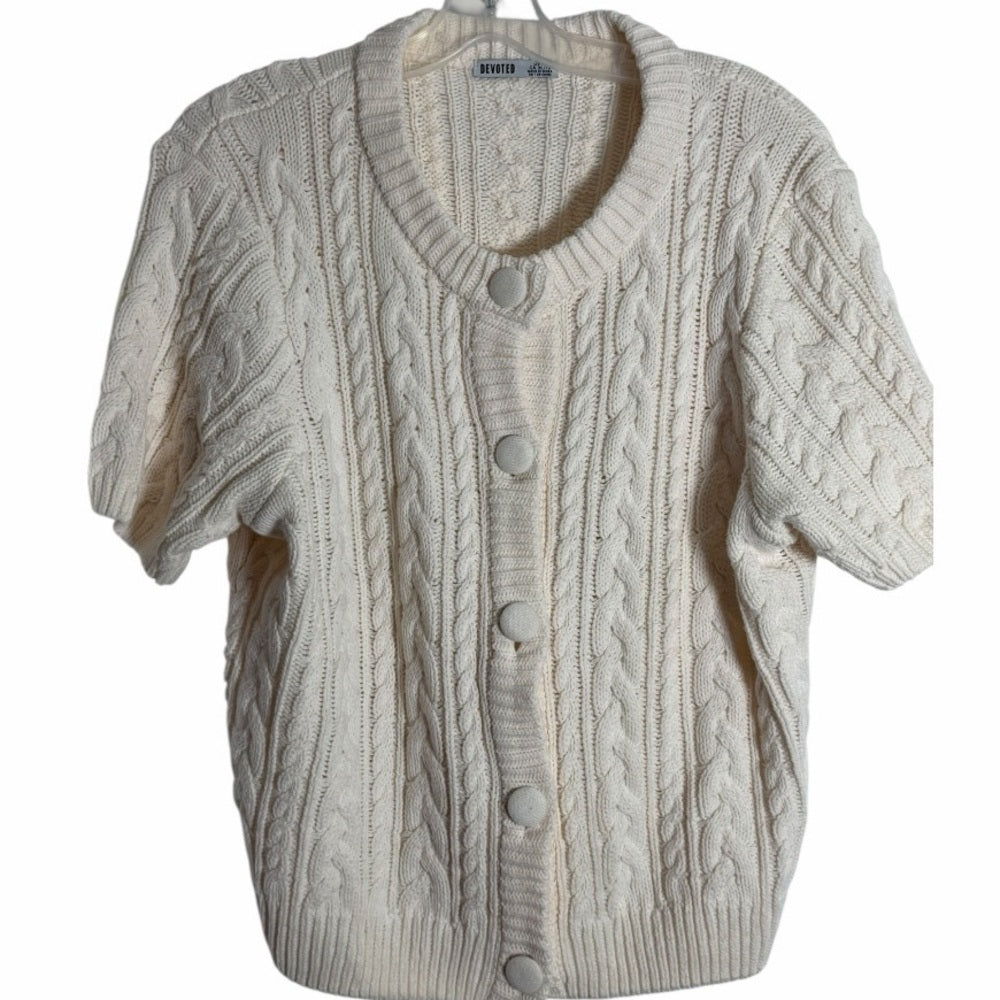 Elegant Cream Knit Cardigan for Women