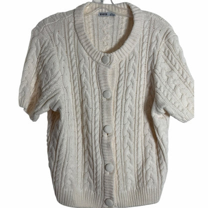 Elegant Cream Knit Cardigan for Women