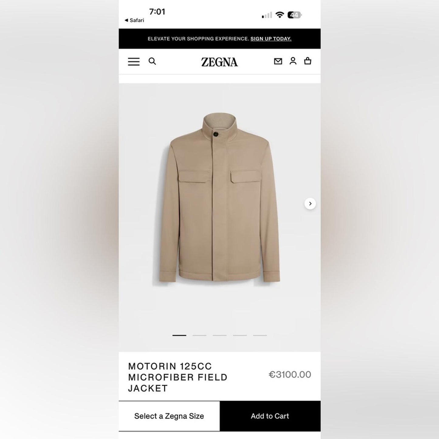 Zegna Sport Light Tan Jacket