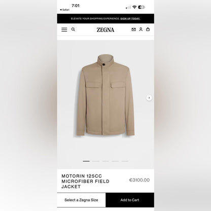 Zegna Sport Light Tan Jacket