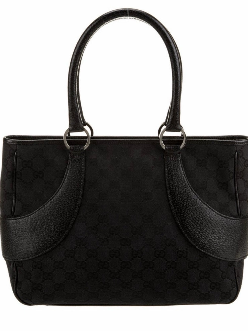 Gucci Black GG Canvas and Leather Tote