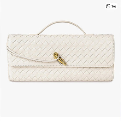Few Moda - Elegant Cream Woven Wristlet Clutch - Date Night - Chic
