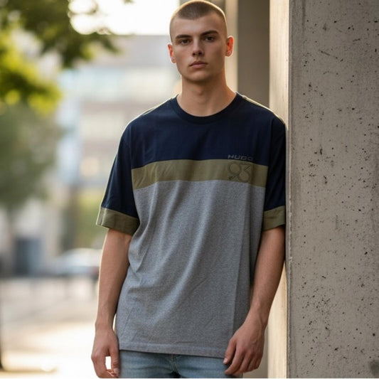 HUGO Navy and Olive Casual Tee
