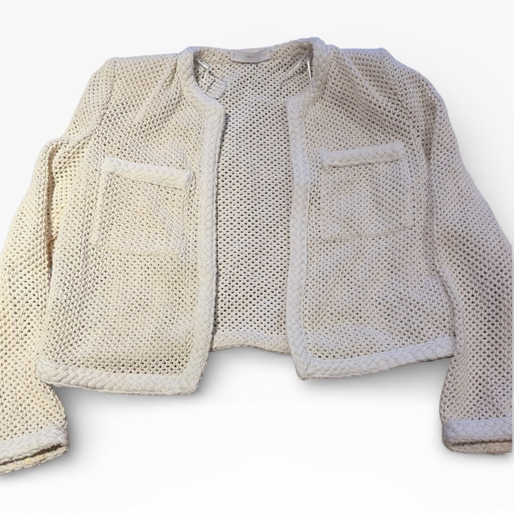 Mango Creme Knit cardigan - Elevated Casual Clothing - Size L