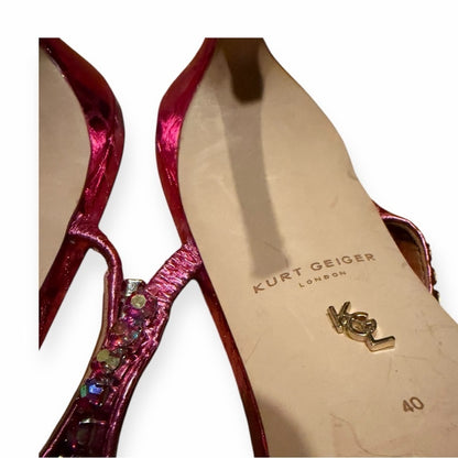 Kurt Geiger Pink Embellished Women's Sandals - Size 40