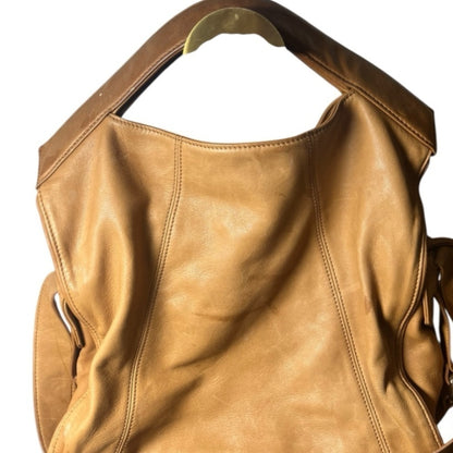 Maje Tan Leather Shoulder Bag - Casual Streetwear