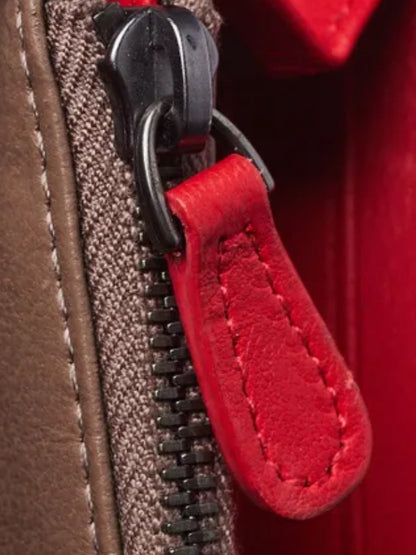 Bottega Veneta Red Leather Zip Wallet