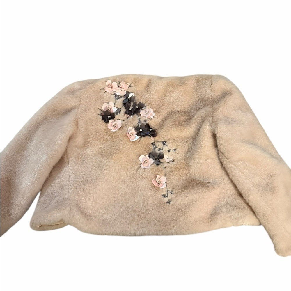 Ted Baker Blush Teddy Jacket with Floral Detail - Chic - Date Night - Size XS