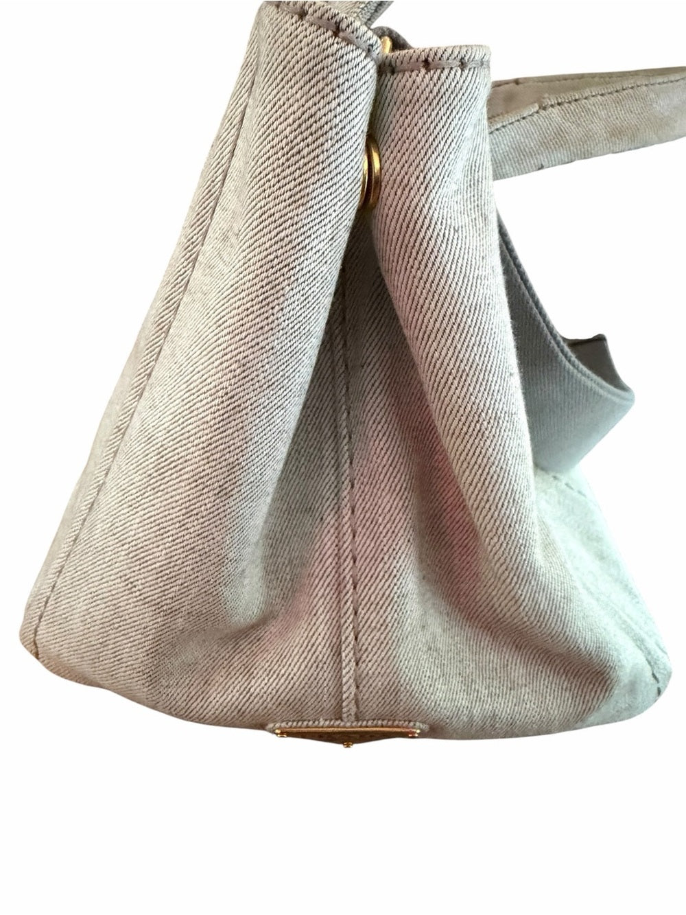 Prada Beige Canvas Tote with Signature Milano Logo - Large
