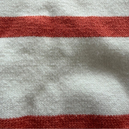 Magaschoni Cream and Orange Striped Sweater - Casual - Size XL