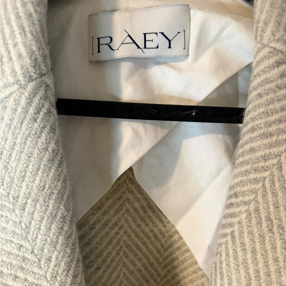 Raey - Designer Chic Women's Gray Herringbone Coat - Elegant Office Wear Size 10