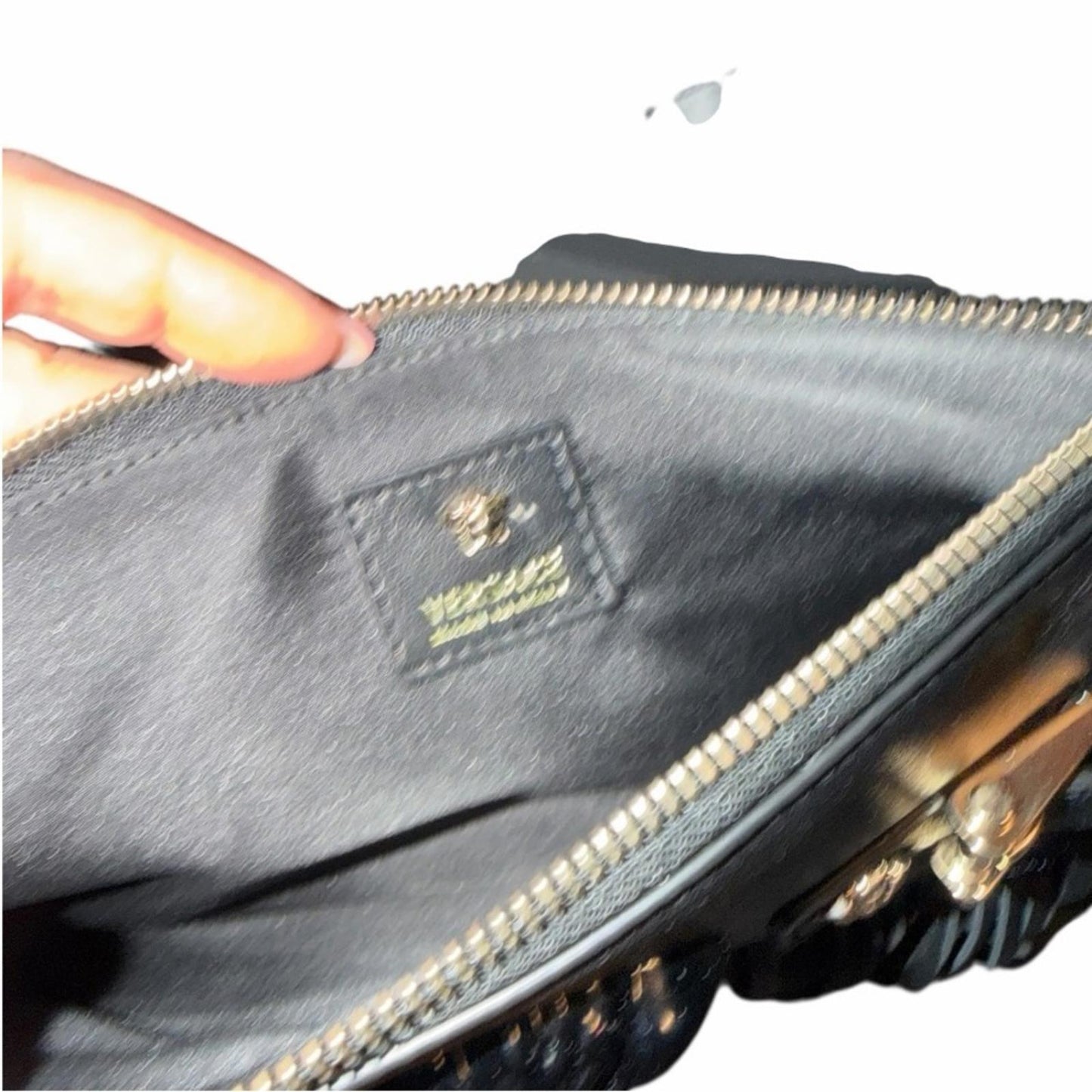 Versace Black Leather Fringe Bag