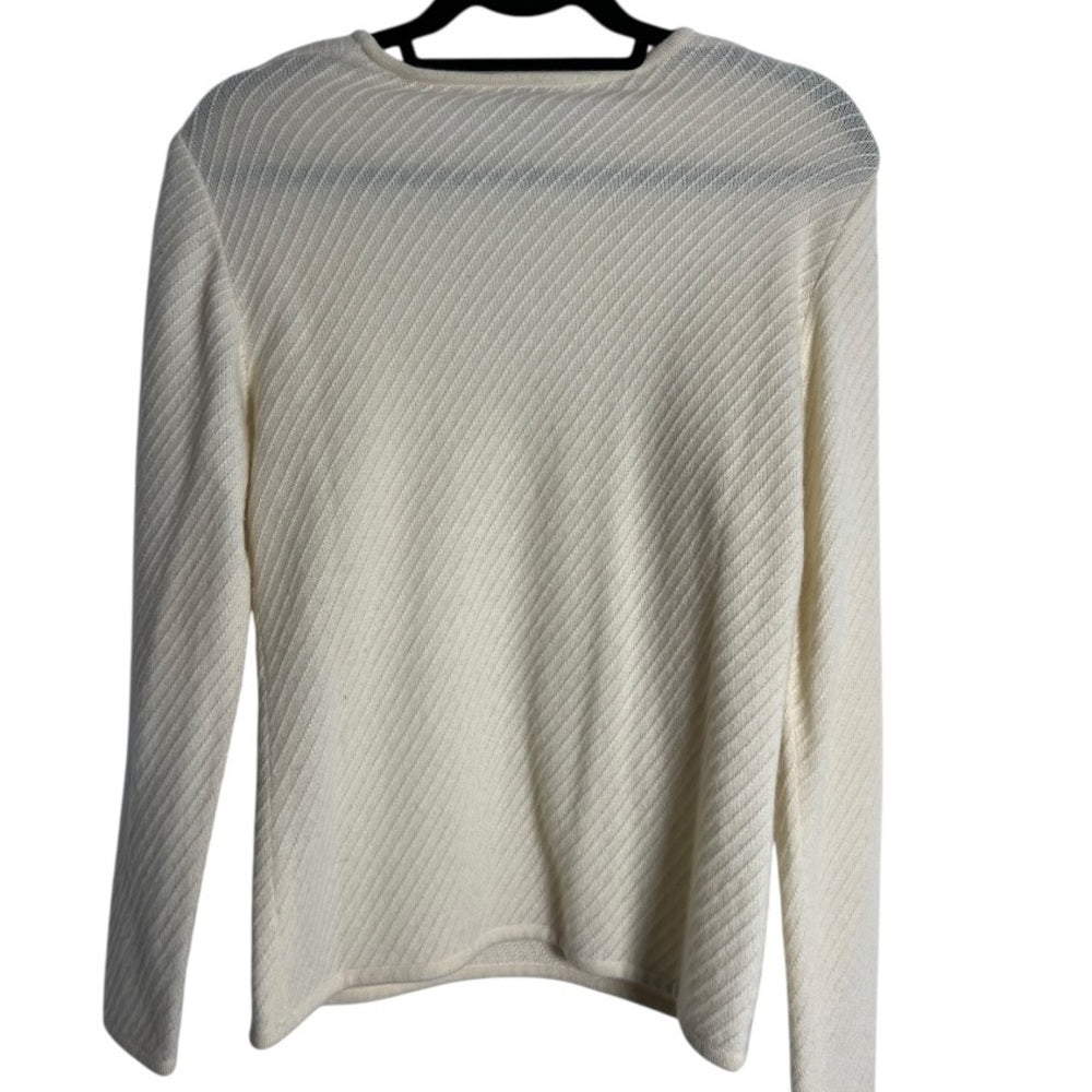 Valentino Cream Sweater  - Elevated Casual Wear - Ribbed - Size S.