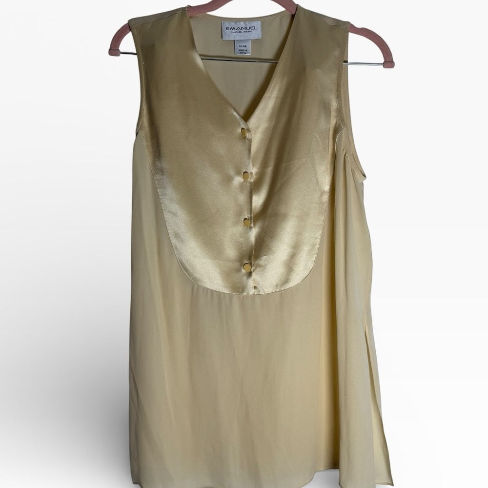 Emanuel Ungaro - Designer Silk Blend Top - Elevated Wear - Size 10