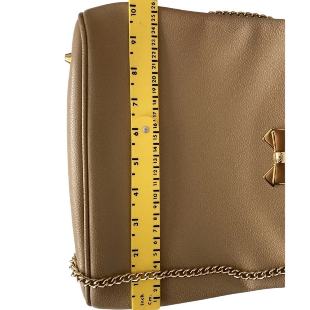Nina Ricci Tan Shoulder Bag with Gold Chain