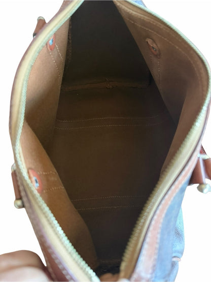 Celine Brown and Tan Monogram Boston Bag