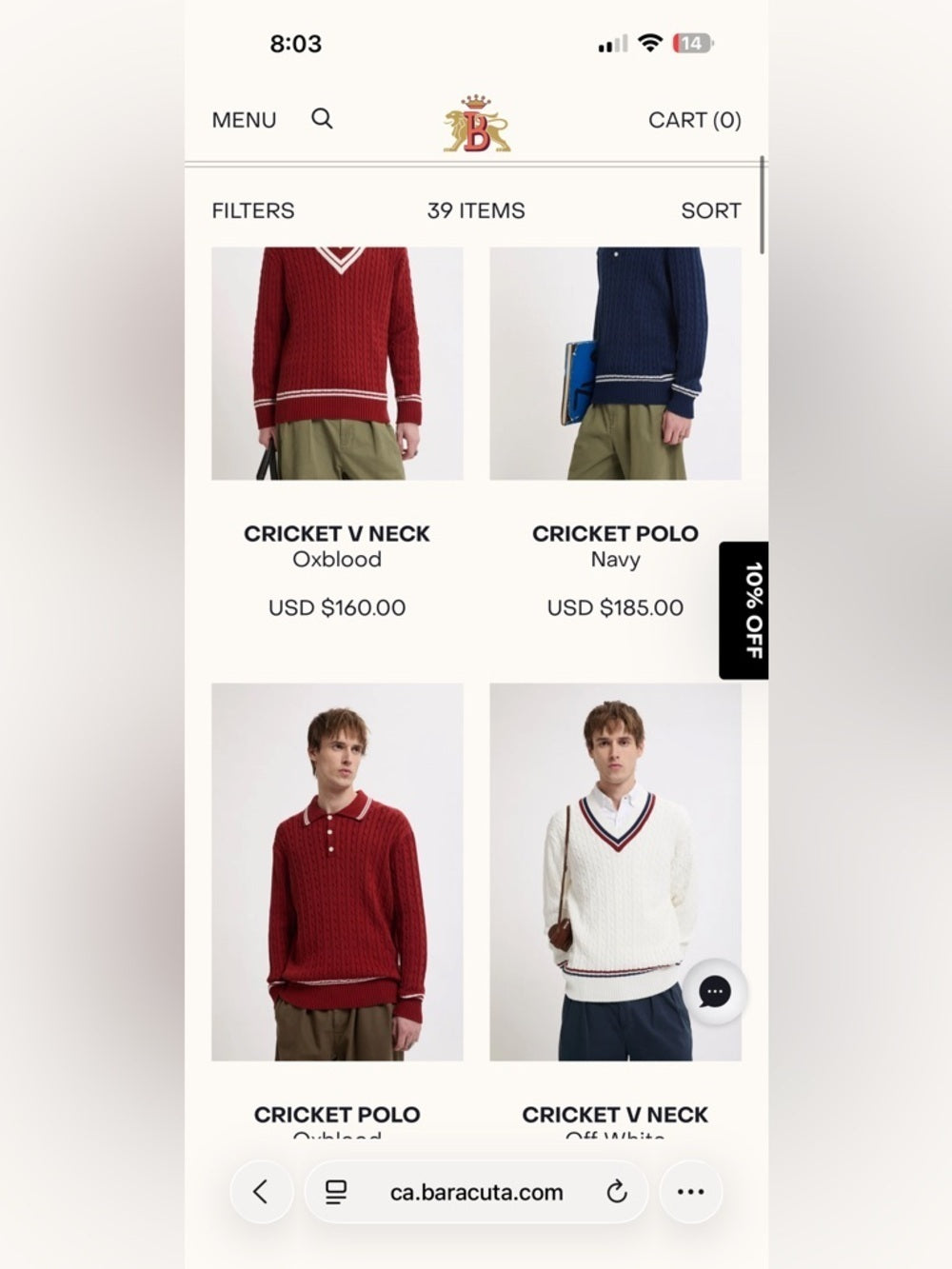 Baracuta Burgundy Crewneck Sweater