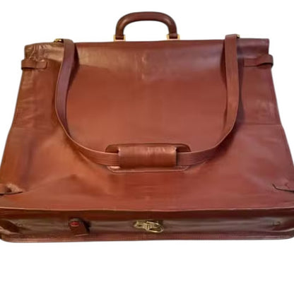 Cartier Rich Brown Leather Travel Bag